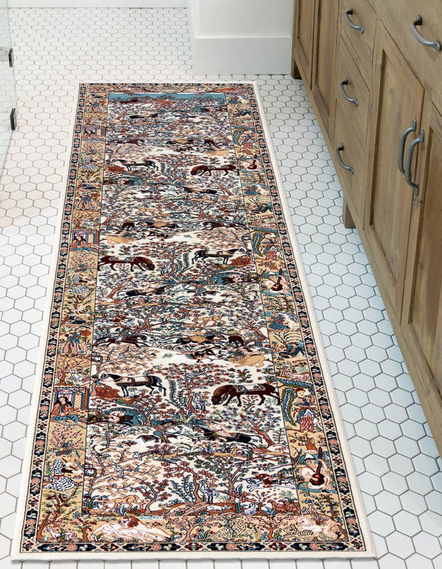Ivory 2' 11 x 13' 1 Narenj Runner Area Rug 85% Polypropylene & 15% Polyester Traditional Classic Carpet for Living, Dining, Bedrooms, Office for Sale at Rug Engine