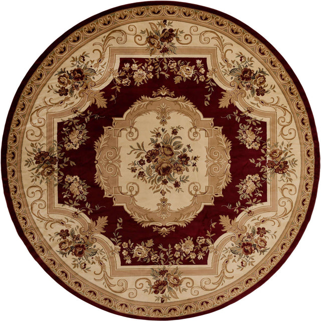 Red 13' 1 x 13' 1 Versailles Round Area Rug