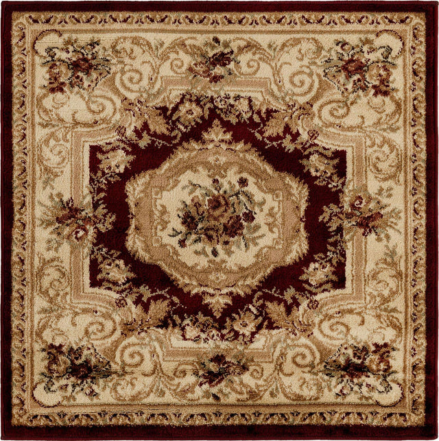 Red 3' 1 x 3' 1 Versailles Square Area Rug