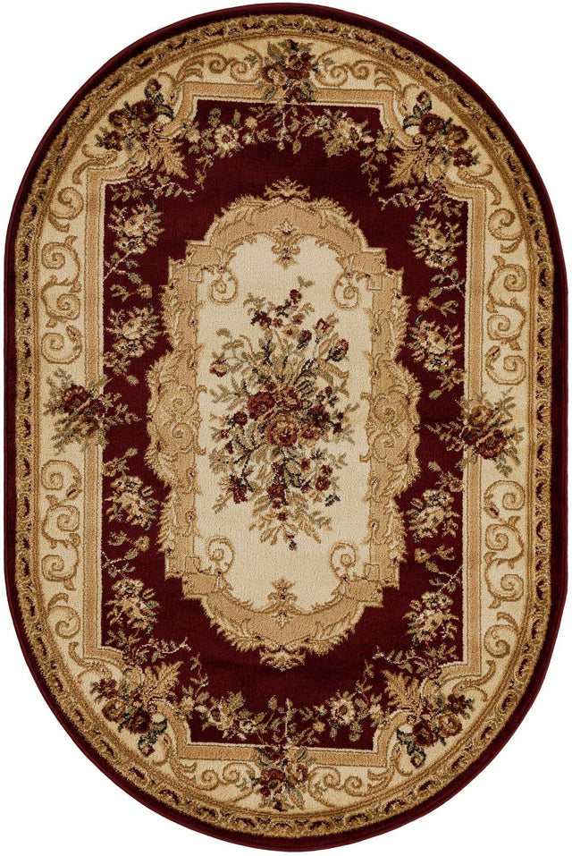 Red 4' 1 x 6' 1 Versailles Oval Area Rug