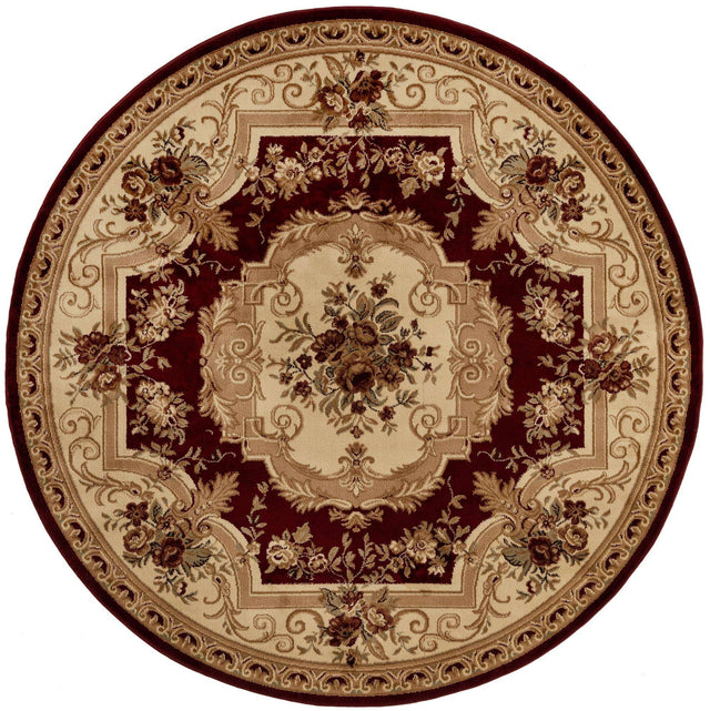 Red 7' 1 x 7' 1 Versailles Round Area Rug