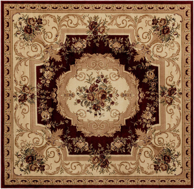 Red 7' 1 x 7' 1 Versailles Square Area Rug