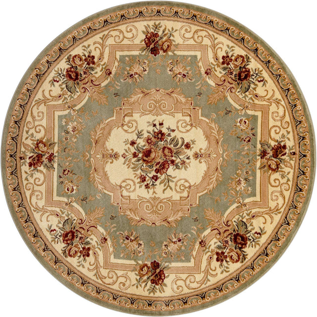 Green 7' 1 x 7' 1 Versailles Round Area Rug