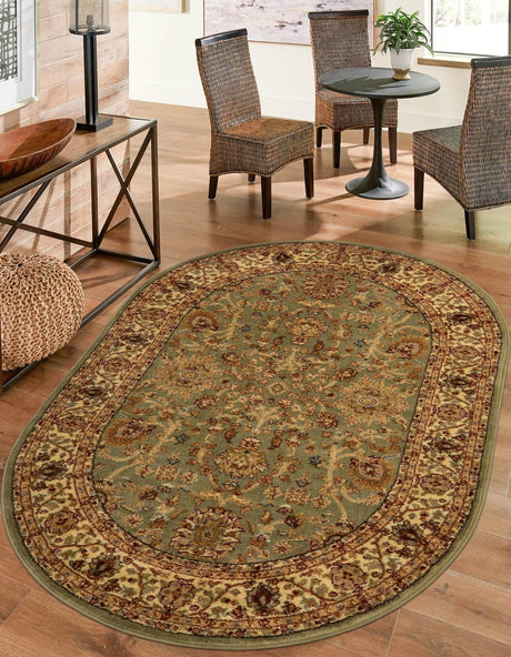 Light Green 4' 1 x 6' 1 Voyage Oval Area Rug