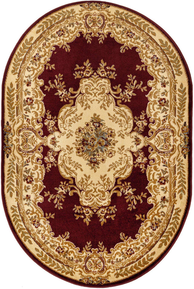 Red 4' 1 x 6' 1 Versailles Oval Area Rug