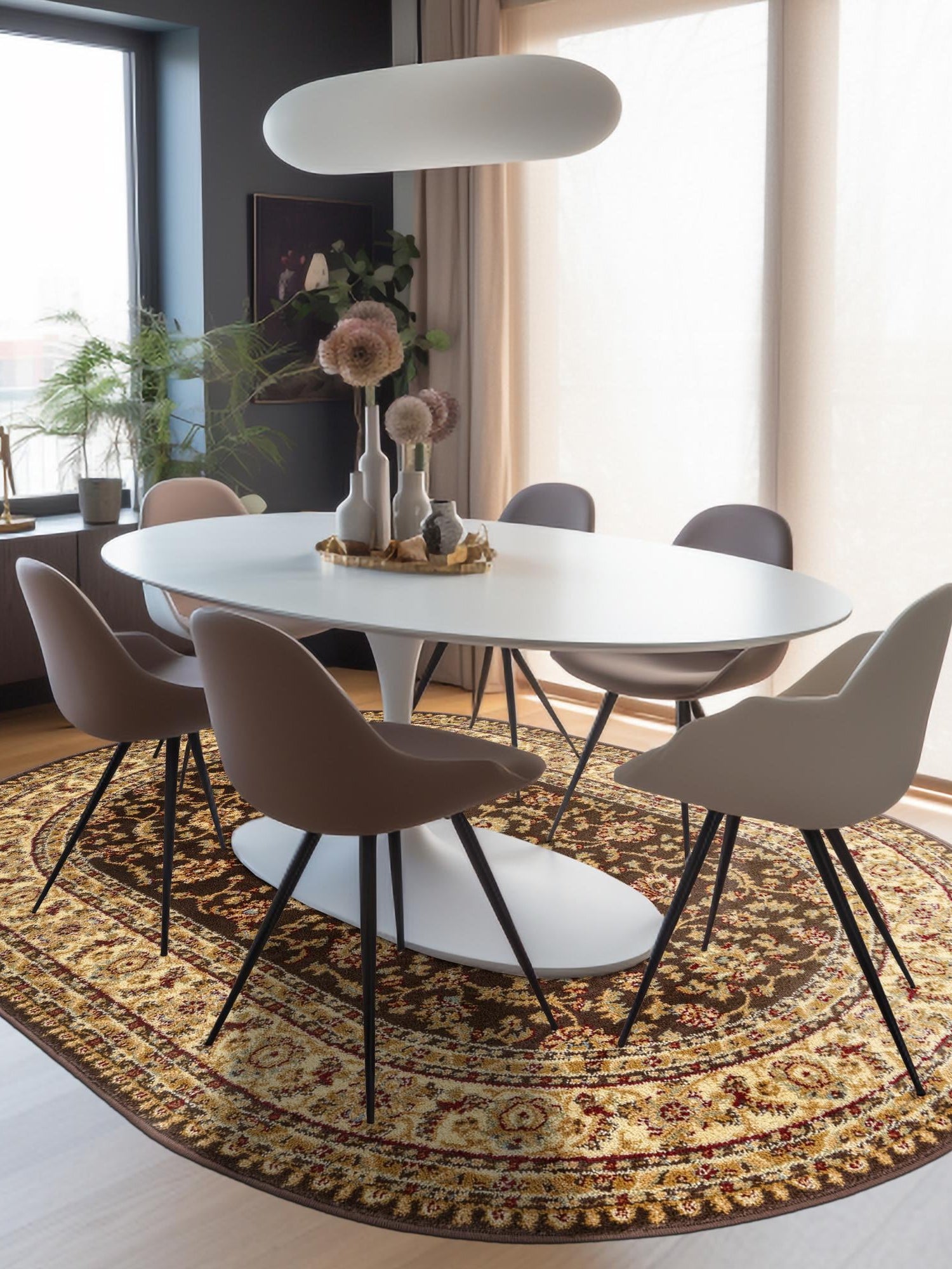 Brown 4' 1 x 6' 1 Voyage Oval Area Rug