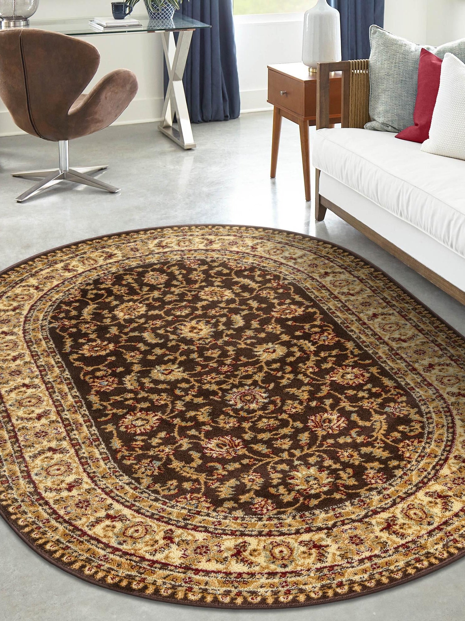 Brown 4' 1 x 6' 1 Voyage Oval Area Rug