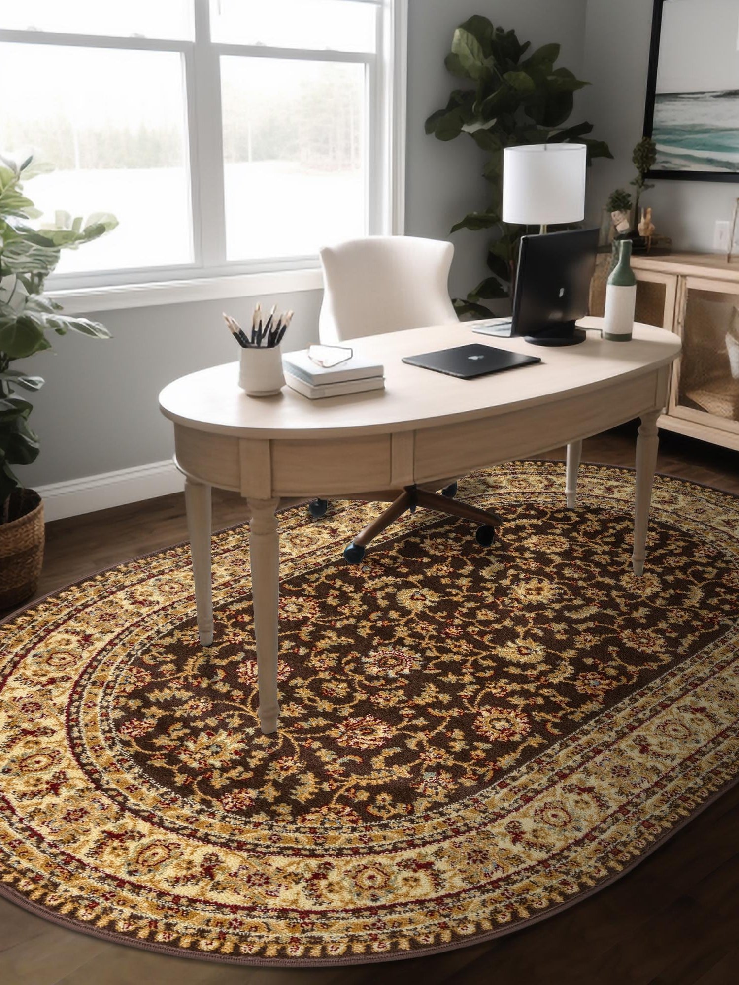 Brown 4' 1 x 6' 1 Voyage Oval Area Rug