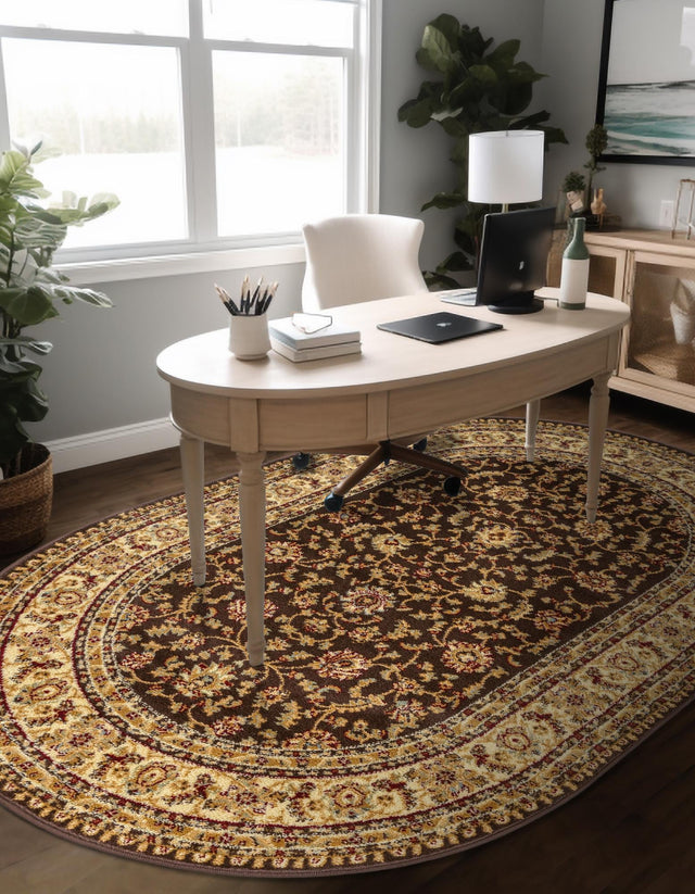 Brown 4' 1 x 6' 1 Voyage Oval Area Rug