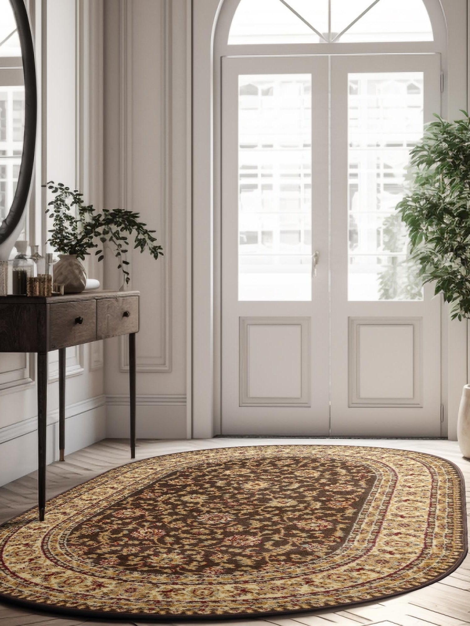 Brown 4' 1 x 6' 1 Voyage Oval Area Rug