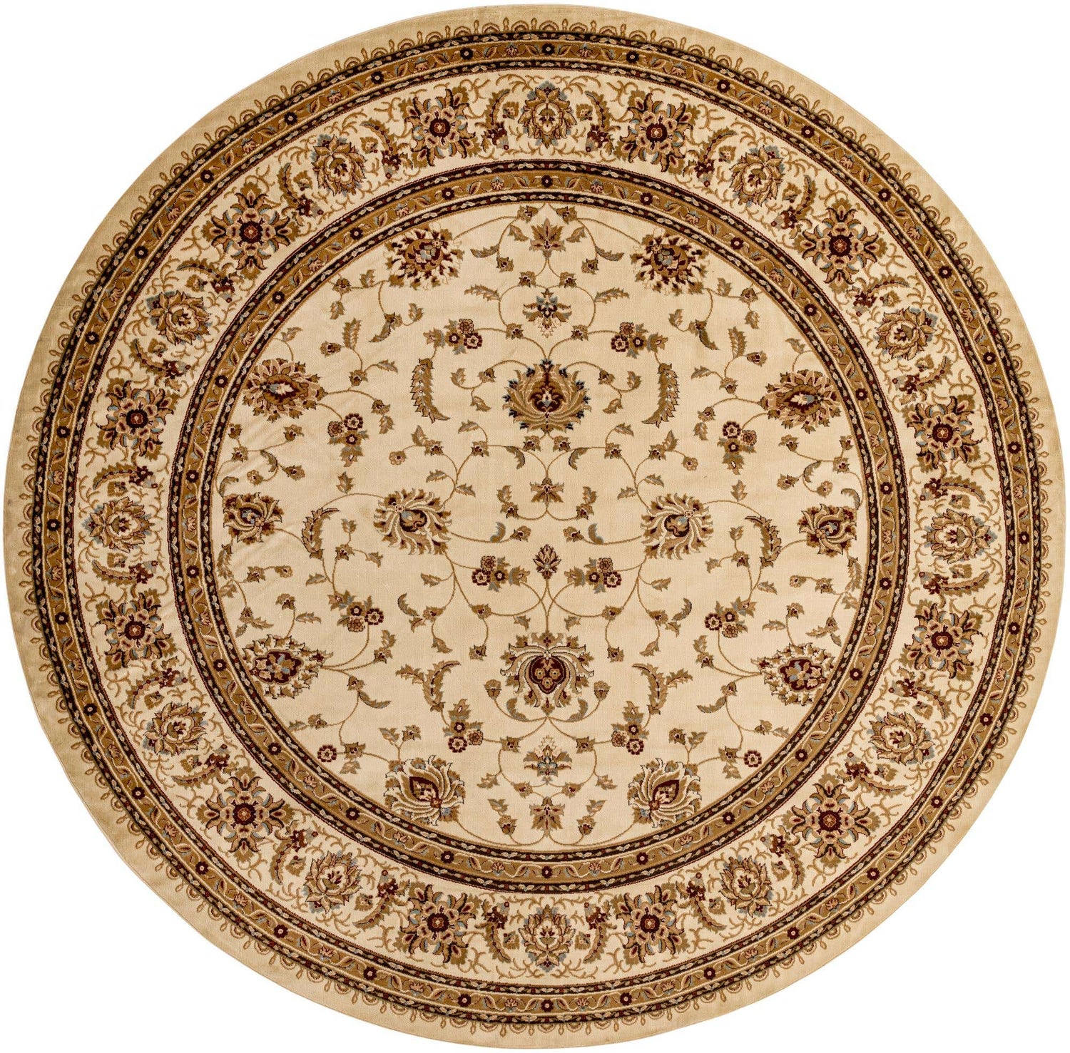 Cream 13' 1 x 13' 1 Voyage Round Area Rug