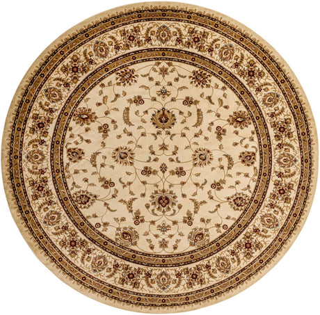 Cream 13' 1 x 13' 1 Voyage Round Area Rug