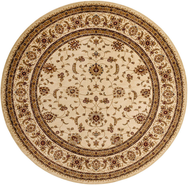 Cream 13' 1 x 13' 1 Voyage Round Area Rug