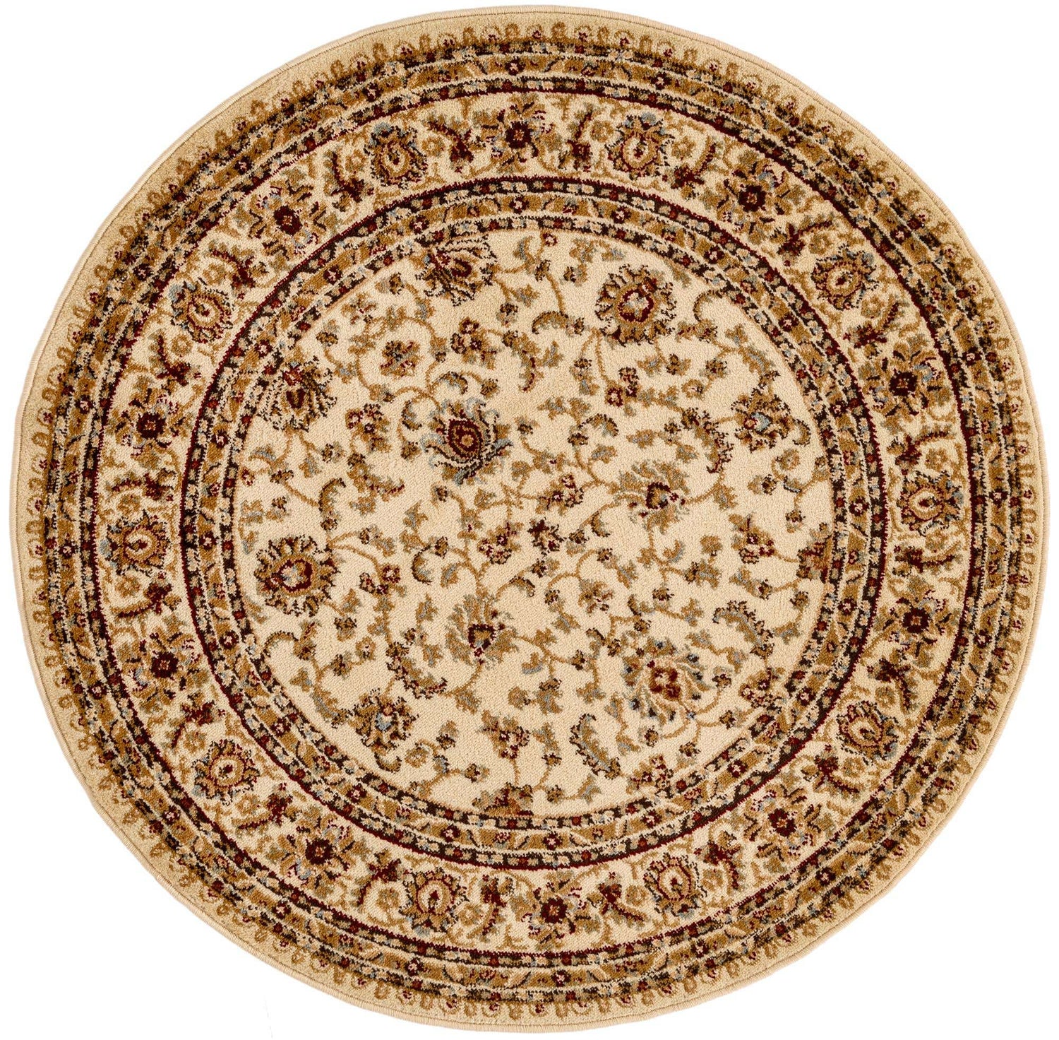 Cream 4' 1 x 4' 1 Voyage Round Area Rug