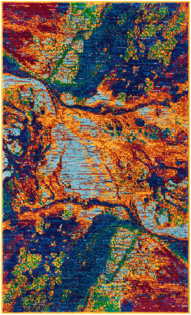 Multicolor 3' 3 x 5' 3 Calypso Rectangle Area Rug 100% Polypropylene With Cotton Backing Colorful Vivid Traditional Design Carpet for Living Office Dining Rooms for Sale at Rug Engine