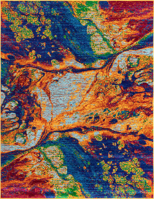 Multicolor 6' 1 x 9' Calypso Rectangle Area Rug 100% Polypropylene With Cotton Backing Colorful Vivid Traditional Design Carpet for Living Office Dining Rooms for Sale at Rug Engine