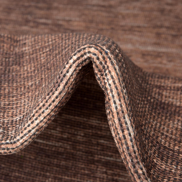 Brown 7' 7 x 7' 7 Asha Round Area Rug 100% Chenille Cotton Easy Clean Indoor Living Dining Bedroom Office Carpet for Sale at Rug Engine