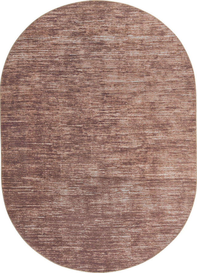 Brown 7' 6 x 10' 6 Asha Oval Area Rug 100% Chenille Cotton Easy Clean Indoor Living Dining Bedroom Office Carpet for Sale at Rug Engine