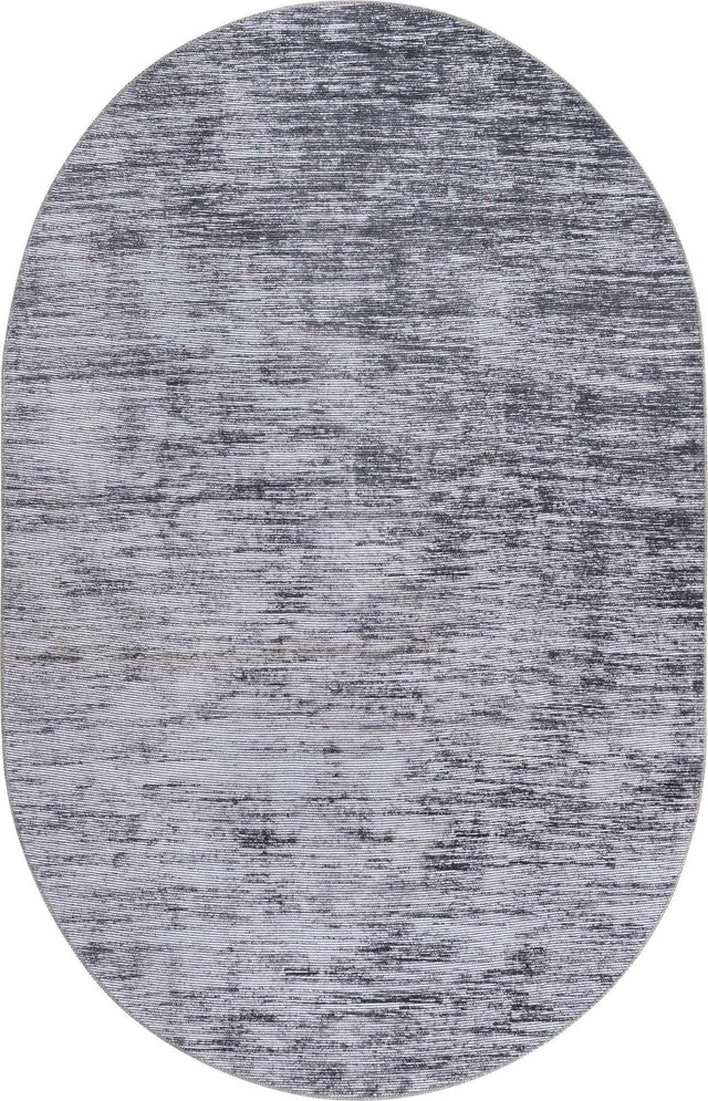 Gray 5' x 8' Asha Oval Area Rug 100% Chenille Cotton Easy Clean Indoor Living Dining Bedroom Office Carpet for Sale at Rug Engine