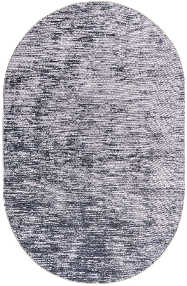 Gray 4' x 6' Asha Oval Area Rug 100% Chenille Cotton Easy Clean Indoor Living Dining Bedroom Office Carpet for Sale at Rug Engine