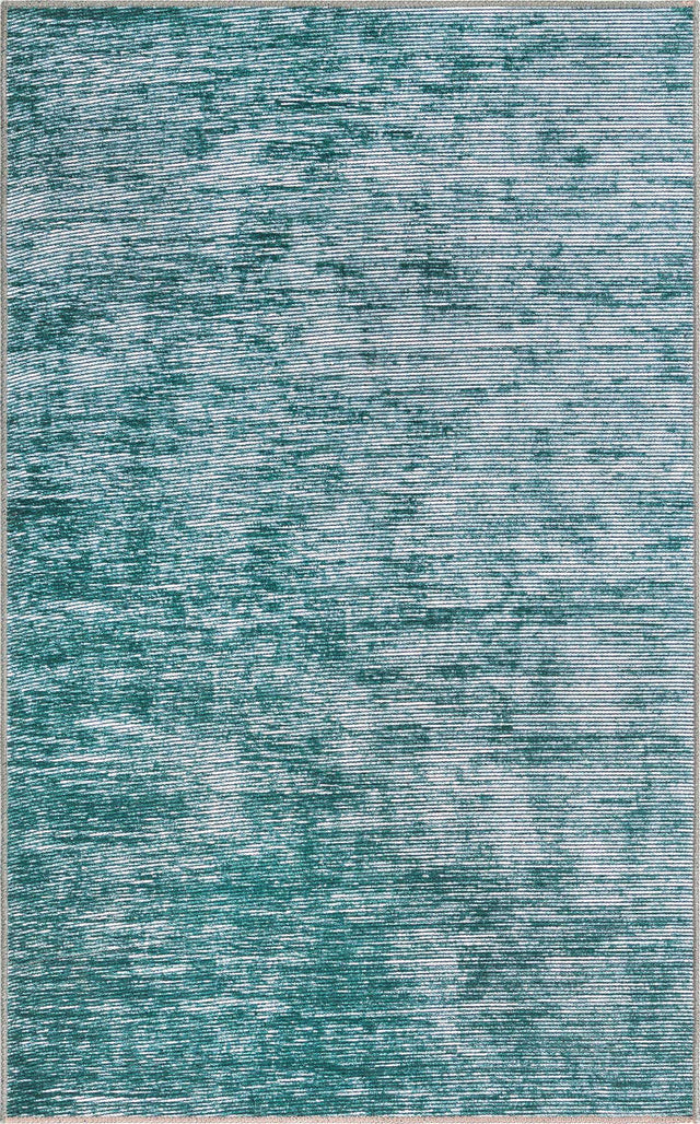 Teal 3' 6 x 5' 6 Asha Rectangle Area Rug 100% Chenille Cotton Easy Clean Indoor Living Dining Bedroom Office Carpet for Sale at Rug Engine