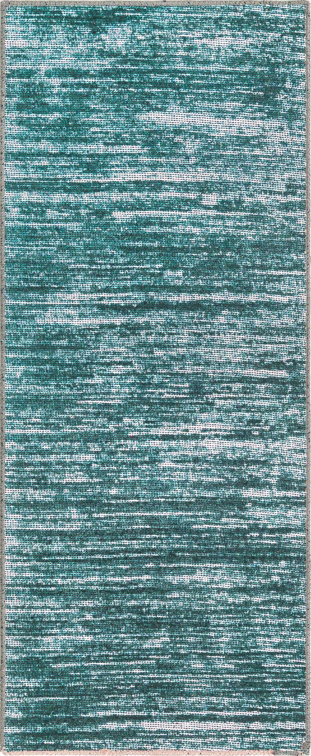 Teal 2' x 5' Asha Runner Area Rug 100% Chenille Cotton Easy Clean Indoor Living Dining Bedroom Office Carpet for Sale at Rug Engine
