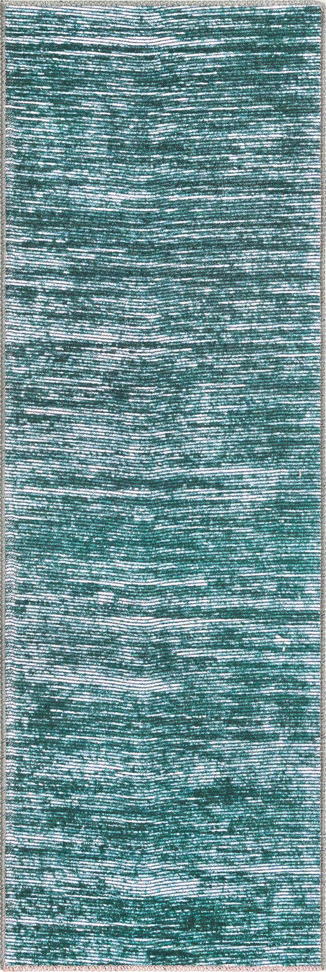 Teal 2' x 6' Asha Runner Area Rug 100% Chenille Cotton Easy Clean Indoor Living Dining Bedroom Office Carpet for Sale at Rug Engine