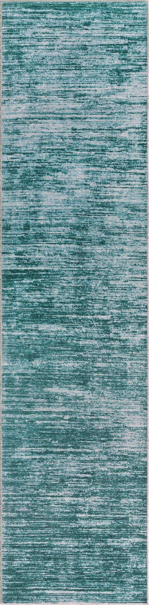 Teal 2' 6 x 10' Asha Runner Area Rug 100% Chenille Cotton Easy Clean Indoor Living Dining Bedroom Office Carpet for Sale at Rug Engine