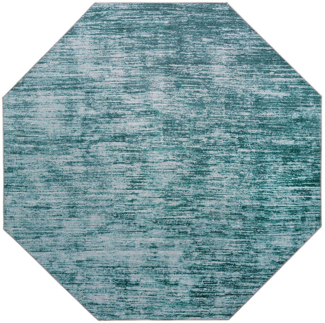Teal 7' 7 x 7' 7 Asha Octagon Area Rug 100% Chenille Cotton Easy Clean Indoor Living Dining Bedroom Office Carpet for Sale at Rug Engine