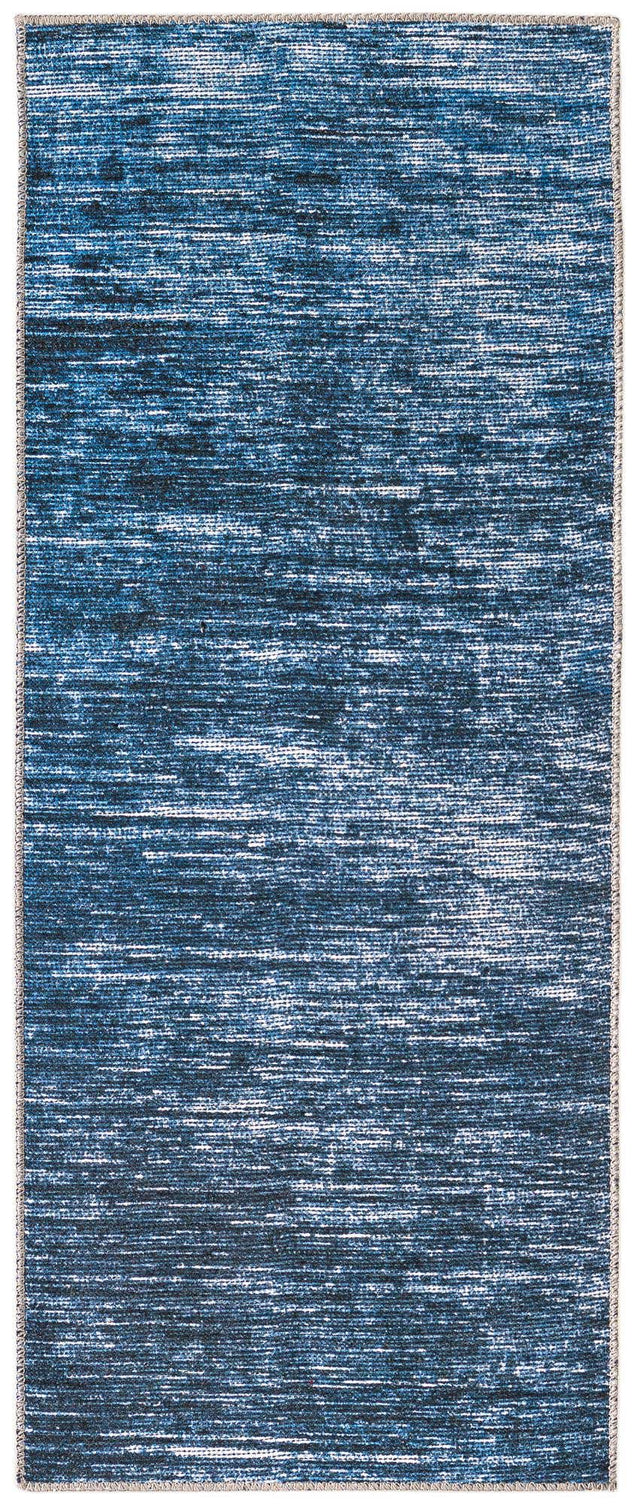 Blue 2' x 5' Asha Runner Area Rug 100% Chenille Cotton Easy Clean Indoor Living Dining Bedroom Office Carpet for Sale at Rug Engine