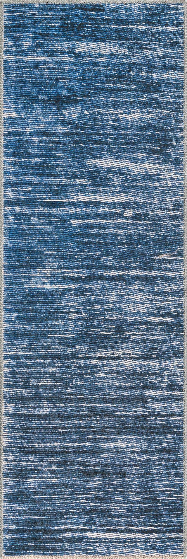 Blue 2' x 6' Asha Runner Area Rug 100% Chenille Cotton Easy Clean Indoor Living Dining Bedroom Office Carpet for Sale at Rug Engine