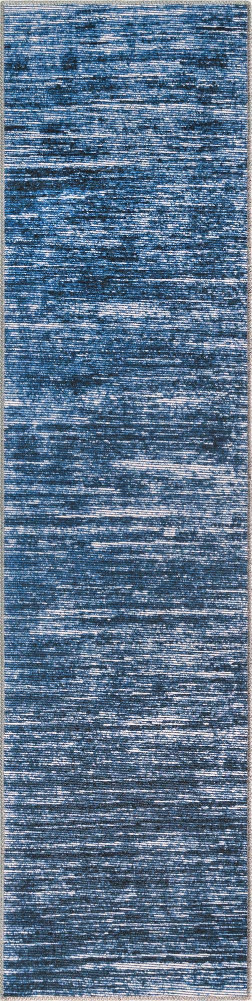 Blue 2' x 8' Asha Runner Area Rug 100% Chenille Cotton Easy Clean Indoor Living Dining Bedroom Office Carpet for Sale at Rug Engine