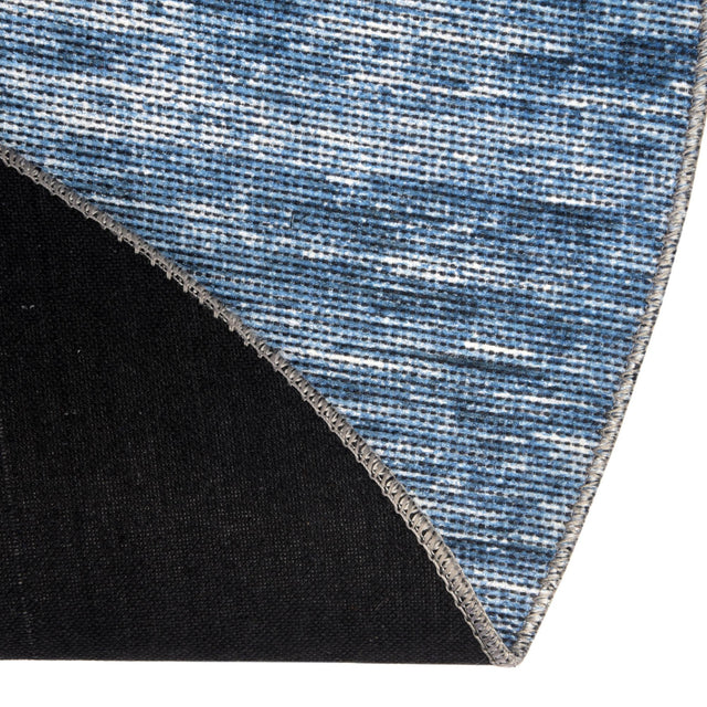 Blue 5' x 8' Asha Oval Area Rug 100% Chenille Cotton Easy Clean Indoor Living Dining Bedroom Office Carpet for Sale at Rug Engine