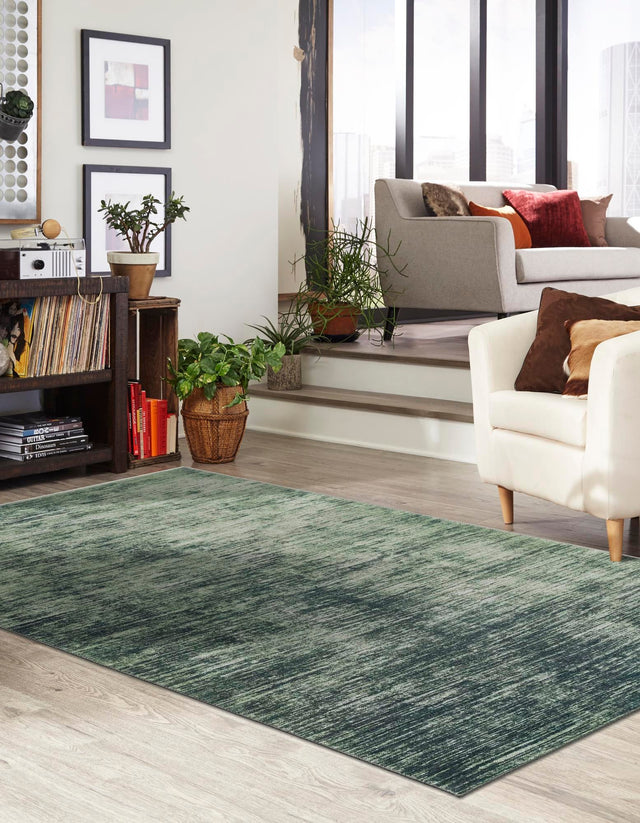 Green 7' 6 x 10' 6 Asha Rectangle Area Rug 100% Chenille Cotton Easy Clean Indoor Living Dining Bedroom Office Carpet for Sale at Rug Engine