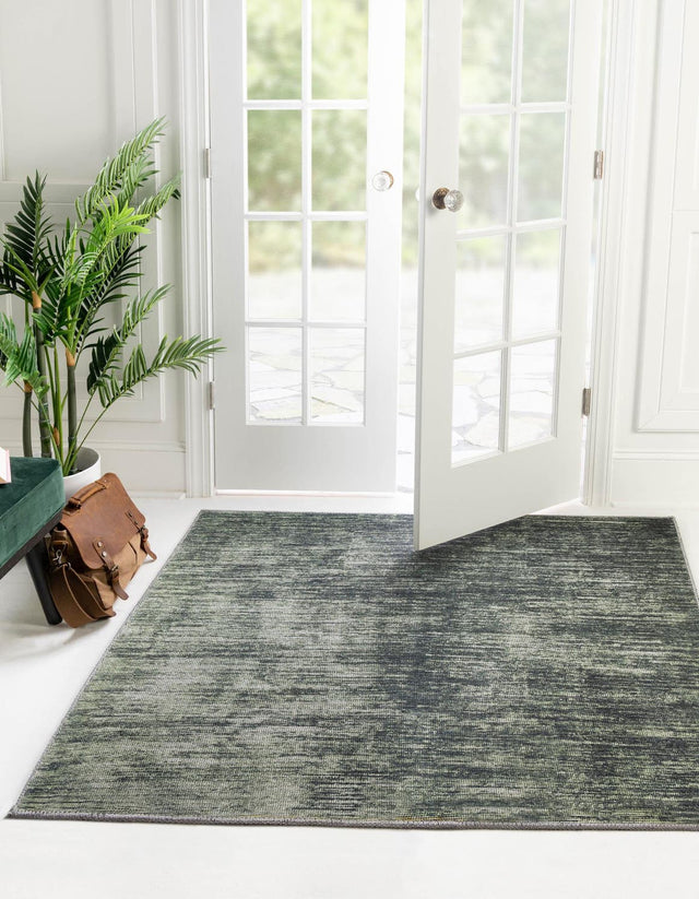 Green 5' x 5' Asha Square Area Rug 100% Chenille Cotton Easy Clean Indoor Living Dining Bedroom Office Carpet for Sale at Rug Engine