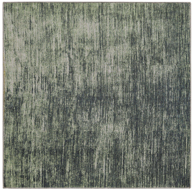 Green 5' x 5' Asha Square Area Rug 100% Chenille Cotton Easy Clean Indoor Living Dining Bedroom Office Carpet for Sale at Rug Engine