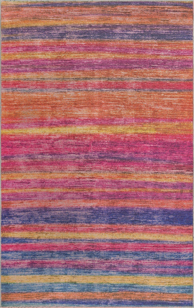 Multicolor 5' x 8' Asha Rectangle Area Rug 100% Chenille Cotton Easy Clean Indoor Living Dining Bedroom Office Carpet for Sale at Rug Engine