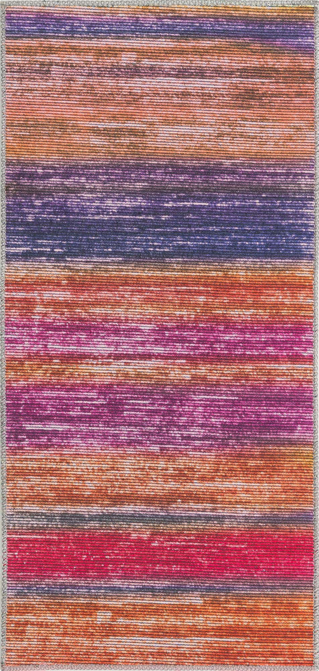 Multicolor 2' x 4' Asha Runner Area Rug 100% Chenille Cotton Easy Clean Indoor Living Dining Bedroom Office Carpet for Sale at Rug Engine