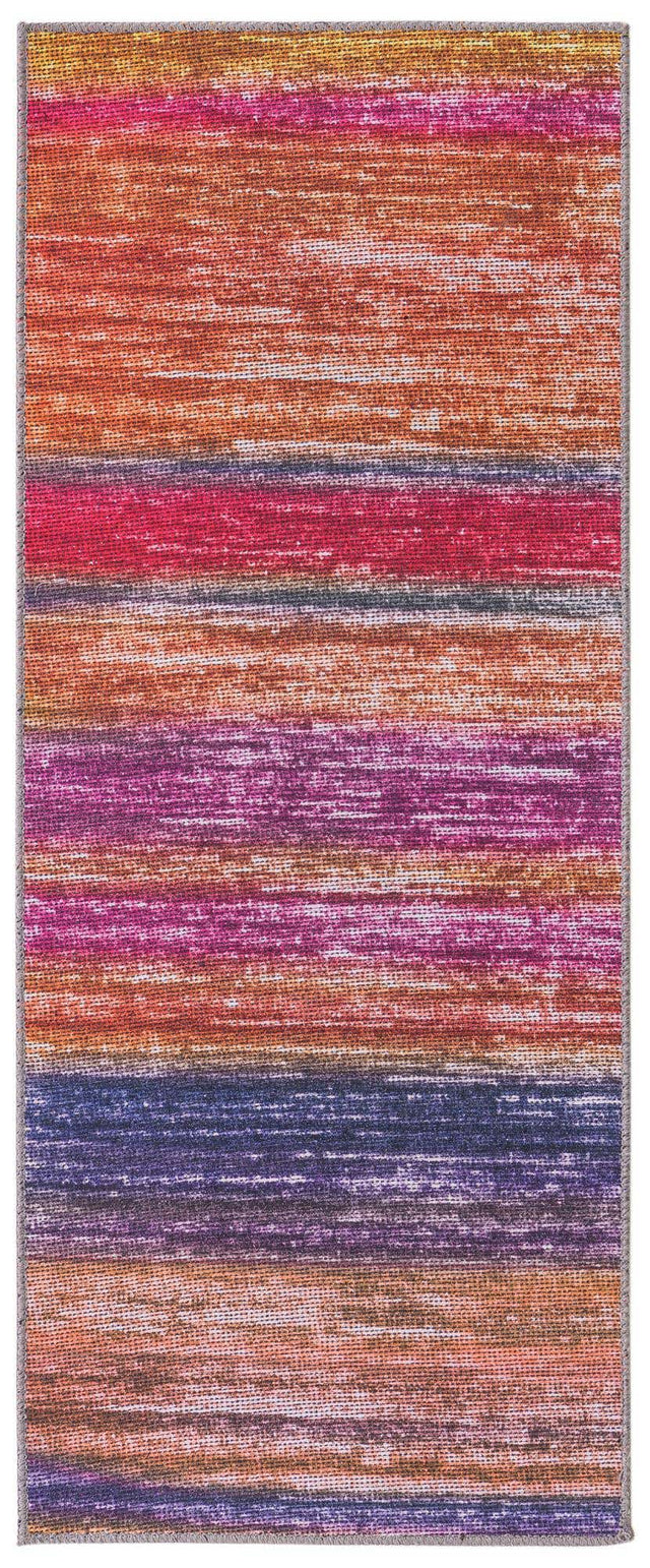 Multicolor 2' x 5' Asha Runner Area Rug 100% Chenille Cotton Easy Clean Indoor Living Dining Bedroom Office Carpet for Sale at Rug Engine