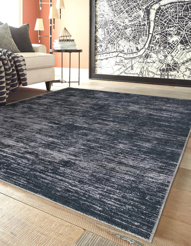 Black 8' 4 x 12' Asha Rectangle Area Rug 100% Chenille Cotton Easy Clean Indoor Living Dining Bedroom Office Carpet for Sale at Rug Engine