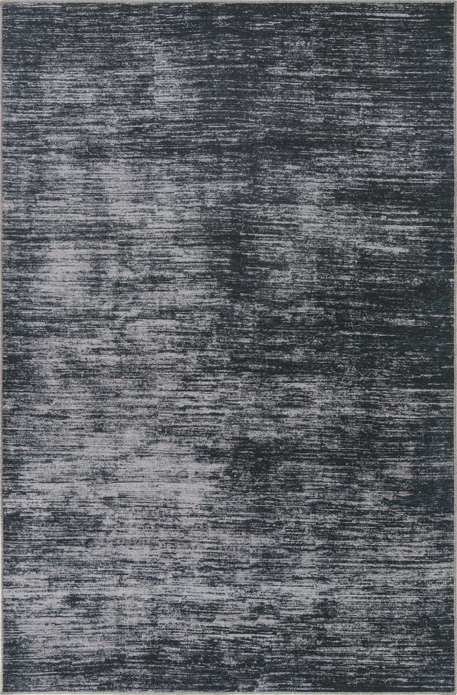 Black 6' x 9' Asha Rectangle Area Rug 100% Chenille Cotton Easy Clean Indoor Living Dining Bedroom Office Carpet for Sale at Rug Engine