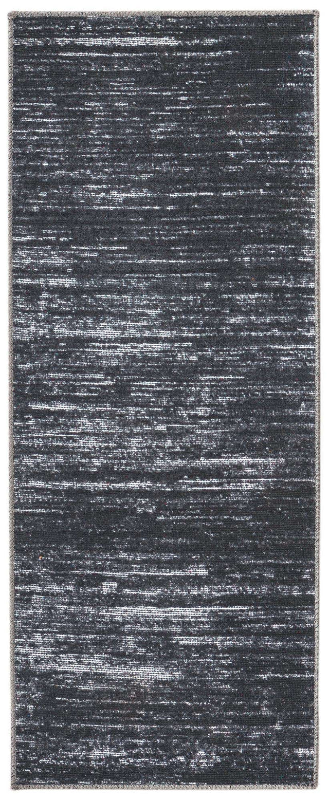 Black 2' x 5' Asha Runner Area Rug 100% Chenille Cotton Easy Clean Indoor Living Dining Bedroom Office Carpet for Sale at Rug Engine