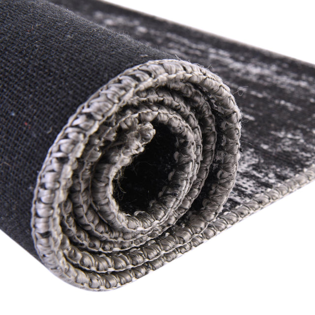 Black 2' x 3' Asha Oval Area Rug 100% Chenille Cotton Easy Clean Indoor Living Dining Bedroom Office Carpet for Sale at Rug Engine