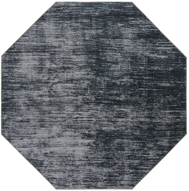 Black 7' 7 x 7' 7 Asha Octagon Area Rug 100% Chenille Cotton Easy Clean Indoor Living Dining Bedroom Office Carpet for Sale at Rug Engine