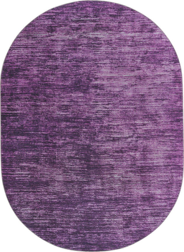 Purple 7' 6 x 10' 6 Asha Oval Area Rug 100% Chenille Cotton Easy Clean Indoor Living Dining Bedroom Office Carpet for Sale at Rug Engine
