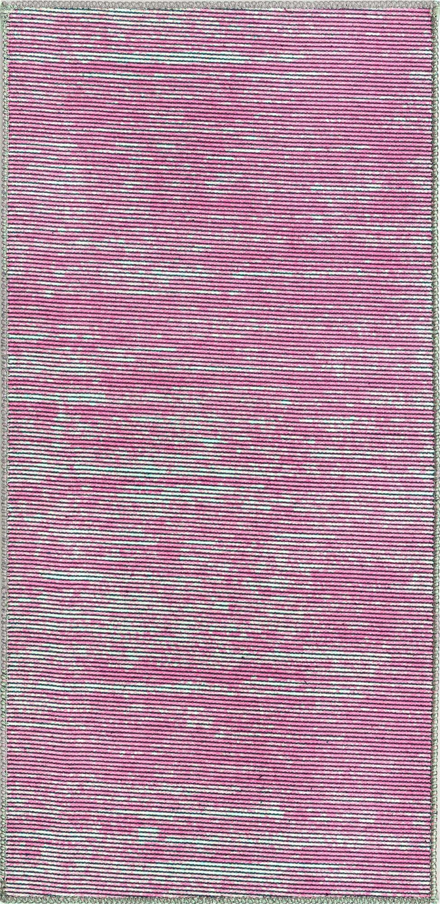 Pink 2' x 4' Asha Runner Area Rug 100% Chenille Cotton Easy Clean Indoor Living Dining Bedroom Office Carpet for Sale at Rug Engine