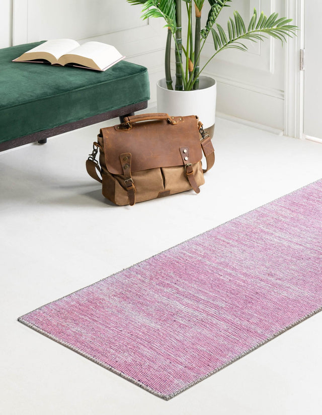 Pink 2' 6 x 14' Asha Runner Area Rug 100% Chenille Cotton Easy Clean Indoor Living Dining Bedroom Office Carpet for Sale at Rug Engine