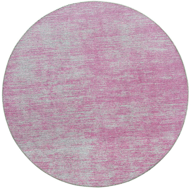Pink 5' x 5' Asha Round Area Rug 100% Chenille Cotton Easy Clean Indoor Living Dining Bedroom Office Carpet for Sale at Rug Engine