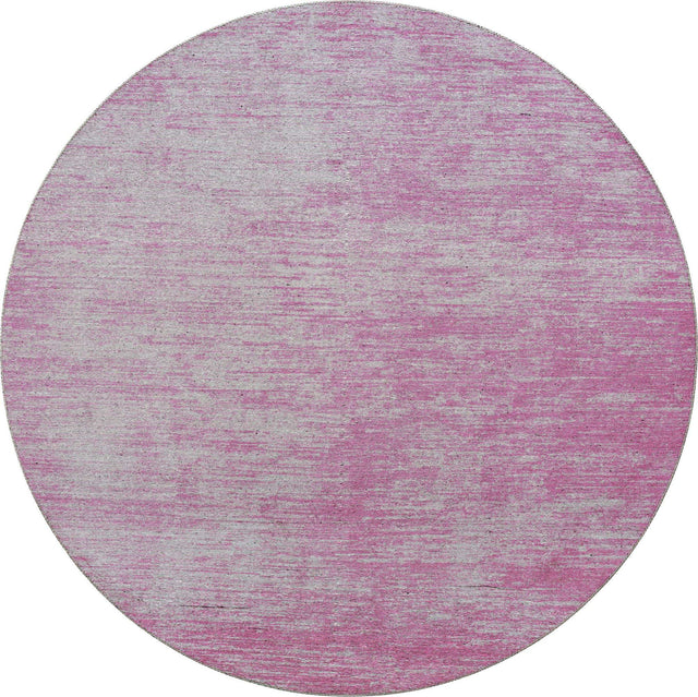 Pink 7' 7 x 7' 7 Asha Round Area Rug 100% Chenille Cotton Easy Clean Indoor Living Dining Bedroom Office Carpet for Sale at Rug Engine