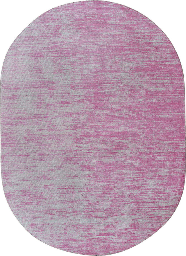 Pink 7' 6 x 10' 6 Asha Oval Area Rug 100% Chenille Cotton Easy Clean Indoor Living Dining Bedroom Office Carpet for Sale at Rug Engine